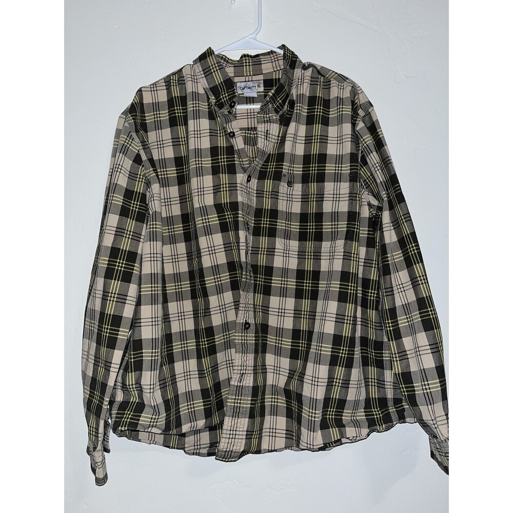 Carhartt Button Down Long Sleeve Plaid Shirt Size 2XL